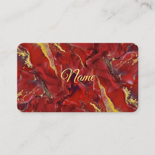 Red Marble Business Card Visitenkarte (Vorderseite)