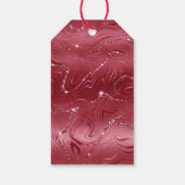 Red Marble Gold Glitzer Weihnachtsbaum Geschenkanhänger (Rückseite)