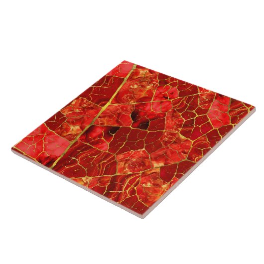 Red Marble Leaf Fliese (Seite)