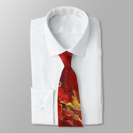 Red Marble Neck Tie Krawatte (Gebunden)