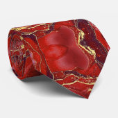 Red Marble Neck Tie Krawatte (Gerollt)