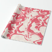 Red Marble Swirl Geschenkpapier (Ungerollt)