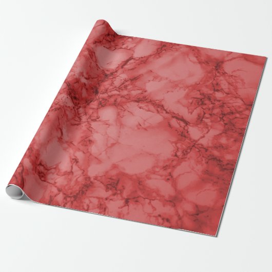 Red Marble Texture Look Geschenkpapier (Ungerollt)