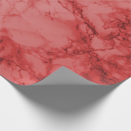 Red Marble Texture Look Geschenkpapier (Ecke)