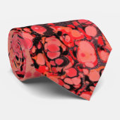 Red Marbling Texture Neck Tie Krawatte (Gerollt)