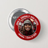 Red Marching Band Foto High School Brag Button (Vorne & Hinten)