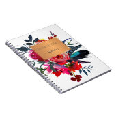 Red Marine Boho Bouquet Kupferlabel Trendschule Notizblock (Rechte Seite)