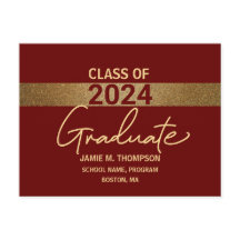 Red Maroon Class of 2022 High School Abschluss