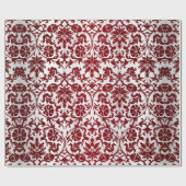 Red Maroon Damask Design Geschenkpapier (Flach)