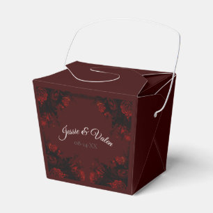 Red Maroon Floral Elegante Hochzeit Geschenkschachtel