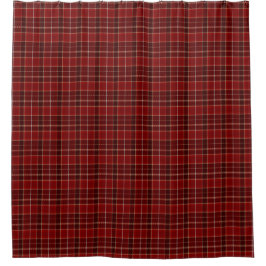 Red & Maroon Scottish Tartan Kariert Duschvorhang