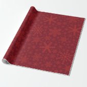 Red Maroon Snowflake Holiday Wrapping Paper Geschenkpapier (Ungerollt)