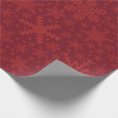 Red Maroon Snowflake Holiday Wrapping Paper Geschenkpapier (Ecke)