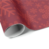 Red Maroon Snowflake Holiday Wrapping Paper Geschenkpapier (Rolleneckpunkt)