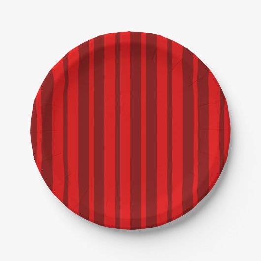 Red Maroon Stilvolle Streifenmuster Design Pappteller (Vorderseite)