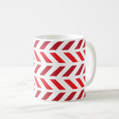 Red Maroon Stripe Zickzack Zigzag Muster Kaffeetasse (VorderseiteRechts)