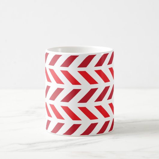 Red Maroon Stripe Zickzack Zigzag Muster Kaffeetasse (Mittel)