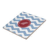 Red & Maroon Zickzack mit Monogram Tiles Fliese (Seite)