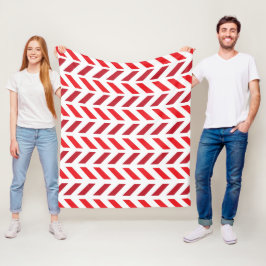 Red Maroon Zigzag Stripe Muster Fleecedecke