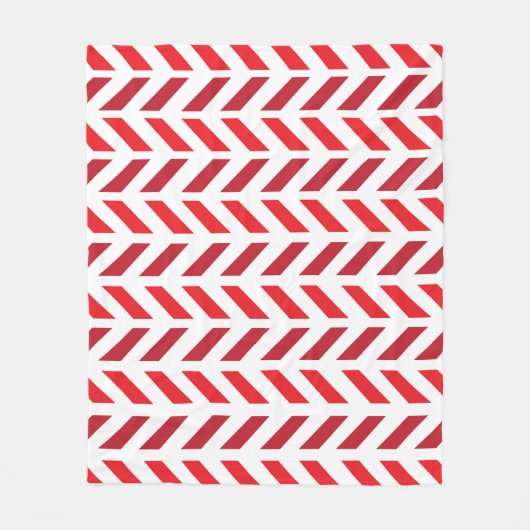 Red Maroon Zigzag Stripe Muster Fleecedecke (Vorderseite)