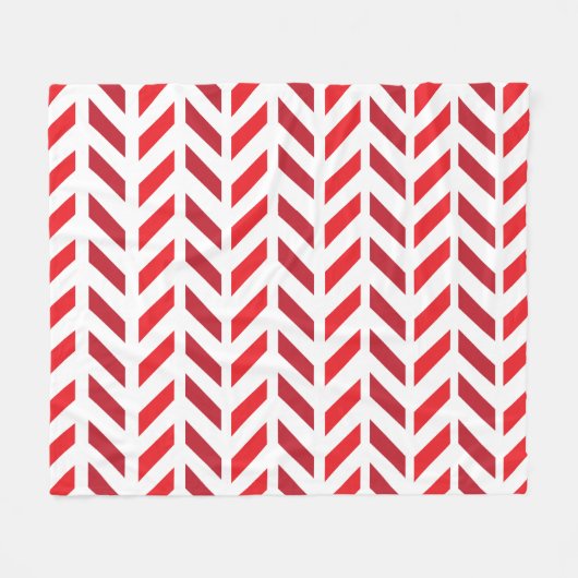 Red Maroon Zigzag Stripe Muster Fleecedecke (Vorderseite (Horizontal))