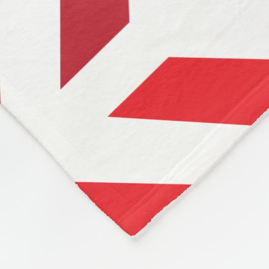 Red Maroon Zigzag Stripe Muster Fleecedecke (Ecke)