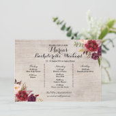 Red Marsala Herbst Junggeselinnen-Abschied Itinera Programm (Stehend Vorderseite)