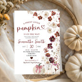 Red Marsala Pumpkin Herbst Wildblume Babydusche Einladung