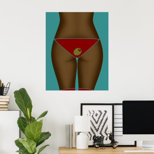 Red Martini Bikini Poster (Heimbüro)