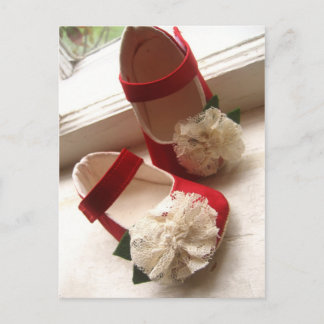 Red Mary Janes Postcard Postkarte