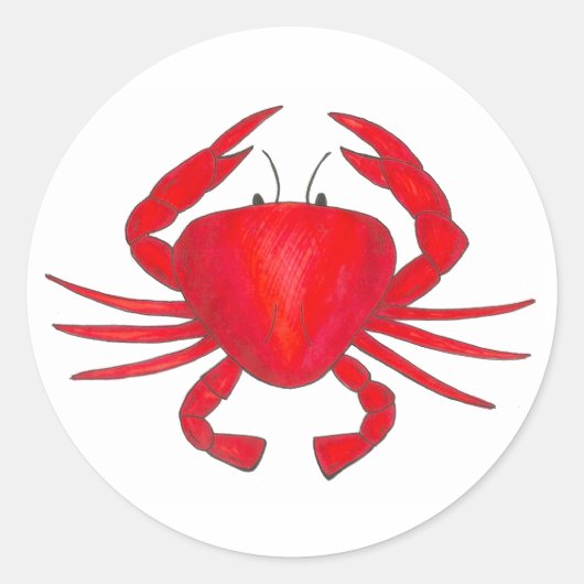 Red Maryland Crab Crabby Seafood Beach Stickers (Vorderseite)