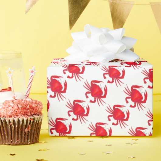 Red Maryland Hard Muschel Crab Beach Meeresfrüchte Geschenkpapier (Geburtstagsparty)