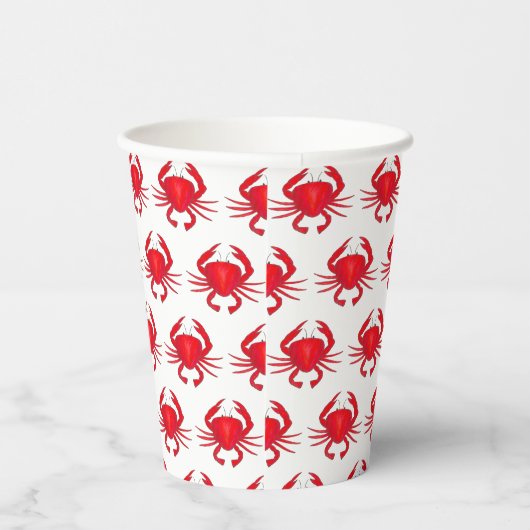 Red Maryland Hard Muschel Crab Beach Meeresfrüchte Pappbecher (Rechts)