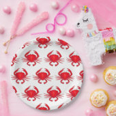 Red Maryland Hard Muschel Crab Beach Meeresfrüchte Pappteller (Party)