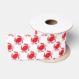 Red Maryland Hard Muschel Crab Beach Meeresfrüchte Satinband