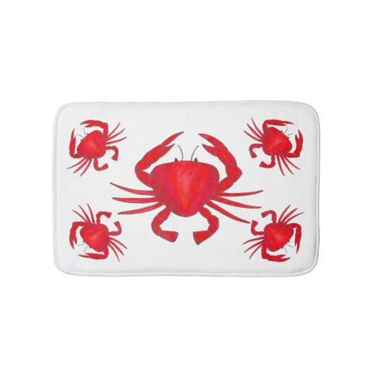 Red Maryland Hardshell Crab Crustacean Beach Badematte (Vorderseite)