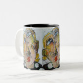 Red Mascara Zweifarbige Tasse (Vorderseite Links)