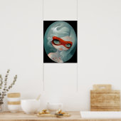 Red Mask ART DRINT Rokoko Lowbrow Art Poster (Küche)