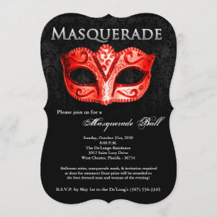 Red Masquerade Ball Maske Kostüm Halloween Teil Einladung