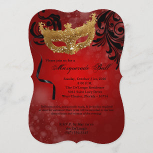 Red Masquerade Ball Maske Kostüm Halloween Teil Einladung