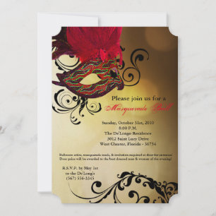 Red Masquerade Ball Maske Kostüm Halloween Teil Einladung