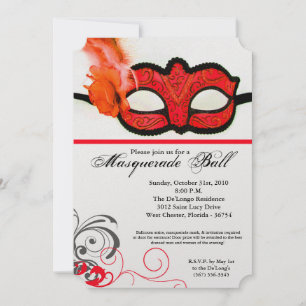 Red Masquerade Ball Maske Kostüm Halloween Teil Einladung