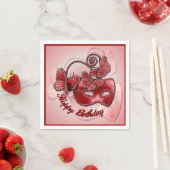 Red Masquerade Mask Birthday Napkins Serviette (Beispiel)