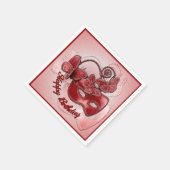 Red Masquerade Mask Birthday Napkins Serviette (Ecke)
