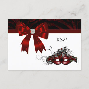 Red Masquerade Party UAWG RSVP Karte