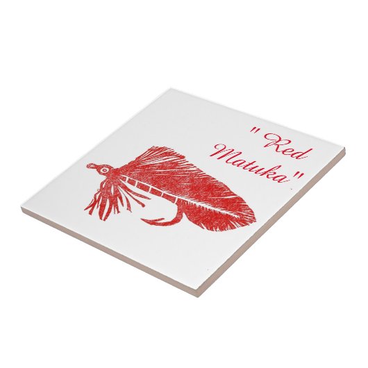"Red Matuka" Streamer Forellenfliege Fliesen. Fliese (Seite)