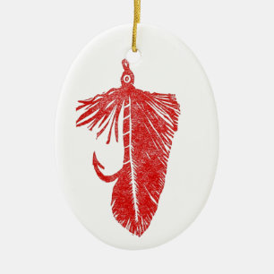 Red "Matuka" streamer" Weihnachtsschmuck