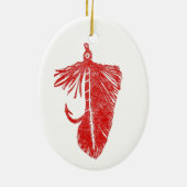 Red "Matuka" streamer" Weihnachtsschmuck (Hinten)
