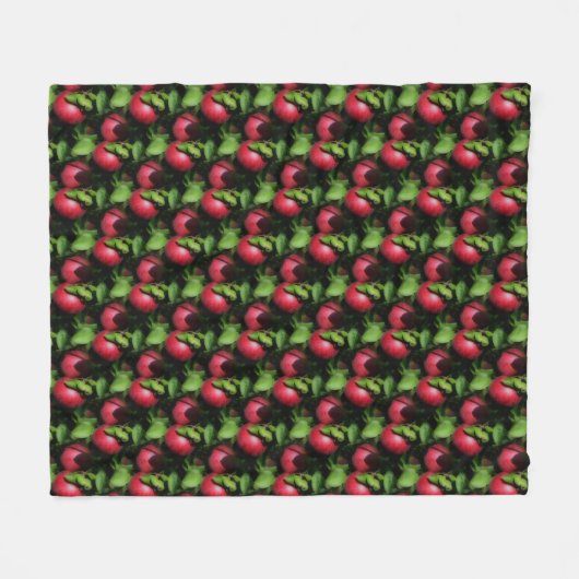 Red McIntosh Apples Nature Art Pattern Fleecedecke (Vorderseite (Horizontal))