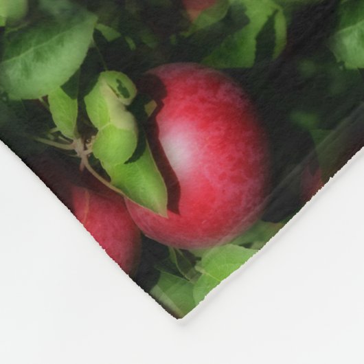 Red McIntosh Apples Nature Art Pattern Fleecedecke (Ecke)